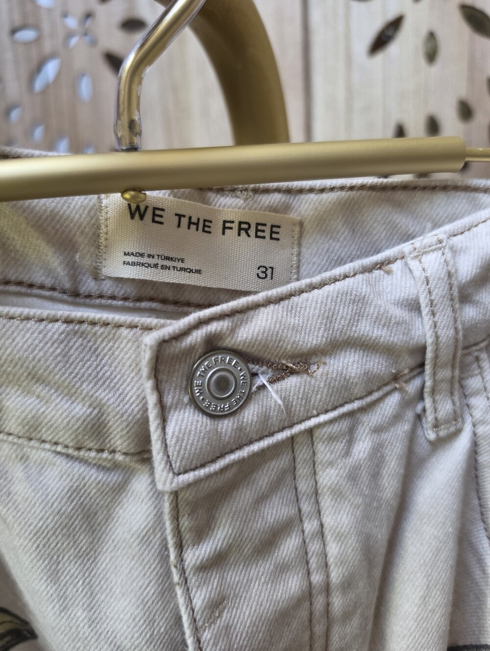 NWT We The Free Good Luck Printed Barrel Jeans in Go Bananas - Picture 10 of 16